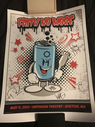 Rare Signed Faith No More Poster From 05/09/15 Sol Invictus Tour