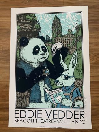 Eddie Vedder Pearl Jam Nyc 2011 Poster