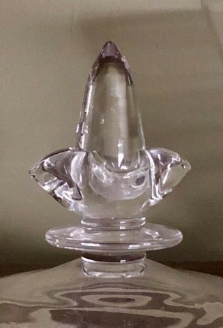 RARE Vintage Steuben Crystal Glass Pedestal Bowl with Lid 10”H x 6”W Signed 5