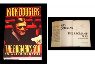 Kirk Douglas The Ragmans Son Hand Signed Autographed Book With Rare