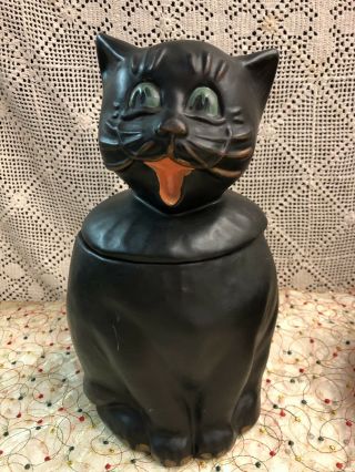 Vintage Black Cat Mccoy Usa Cookie Jar Perfect
