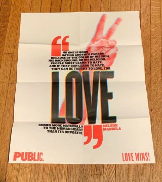 Public Theater Nelson Mandela Quote Poster “love Comes Naturally To Human Heart”