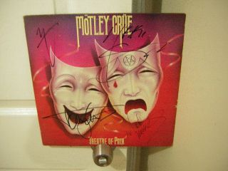 Motley Crue Signed Lp Theatre Of Pain 1985 4 Members
