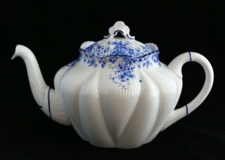 Vintage Shelley Dainty Blue Fine Bone China Large 4 Cups Teapot