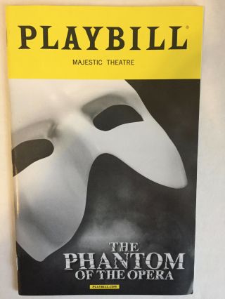 The Phantom Of The Opera Playbill Book Theatre York Broadway March 2018