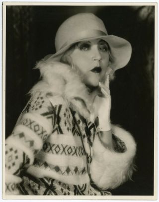 Glamorous Bow - Lipped Silent Film Beauty Mae Murray Vintage 1928 Vamp Photograph