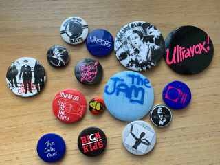 80s Wave Rock Band Badges Various