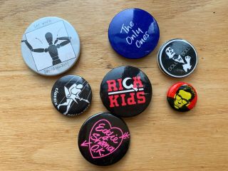 80s Wave Rock Band Badges Various 3