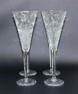 4 Stuart Crystal England Beaconsfield Tall Champagne Flutes