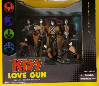 Kiss Love Gun Deluxe Boxed Edition Mcfarlane Action Figures 2004 Gene Simmons