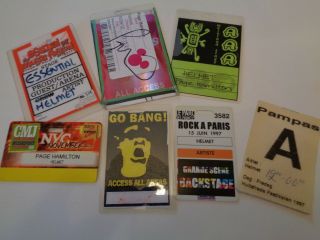 Helmet Seven Tour Passes All Owned By And One Signed By Page Hamilton