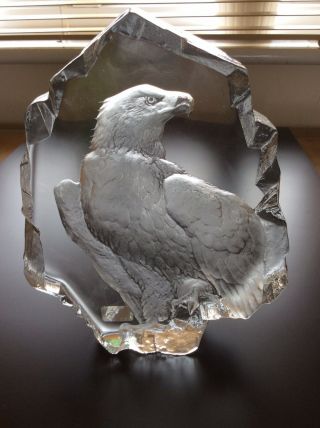 Etched Crystal Bald Eagle By Mats Jonasson My 33351