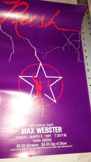 Rush 1981 Hara Arena Trotwood Ohio Concert Poster Rare