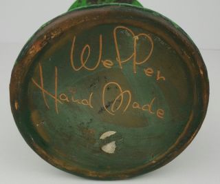 Antique Weller Hand Made Green Coppertone 8.  5 