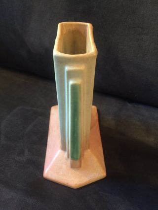 Roseville Futura Art Deco Pottery Vase Great Design Colors & Form 3