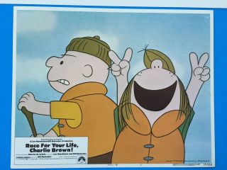 Race For Your Life Charlie Brown Lobby Card Set Of 8 (overall Veryfine, ) 8514