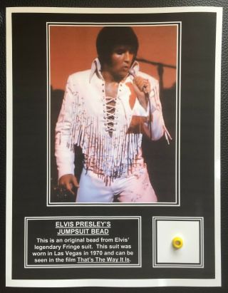 Elvis Presley Personal Owned Worn Yellow Bead From Fringe Jumpsuit 1970