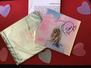 1 Taylor Swift Autographed Lover Cd Cover,  Me Cd Single With