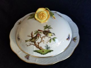 Herend Rothschild Bird Pattern Muffin Dish And Lid - Exquisite 11/11