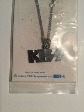 Kiss Rare Vintage 1978 Aucoin Era Necklace On Card Australian Tour 1980