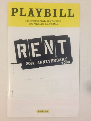 20th Anniversary Tour Playbill Book Theatre Los Angeles,  Ca January 2017