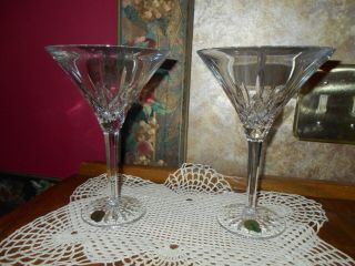 Waterford Crystal Lismore Tall Martini Glasses Pair 125422 Made In Ireland