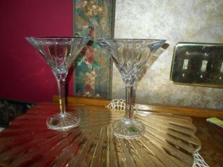 Waterford Crystal Lismore Tall Martini Glasses Pair 125422 Made In Ireland 3