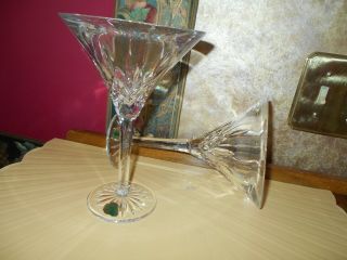 Waterford Crystal Lismore Tall Martini Glasses Pair 125422 Made In Ireland 8
