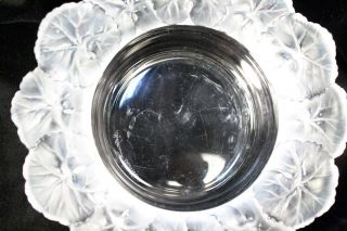 Large Vintage LALIQUE Honfleur Geranium Crystal Bowl.  8.  5 
