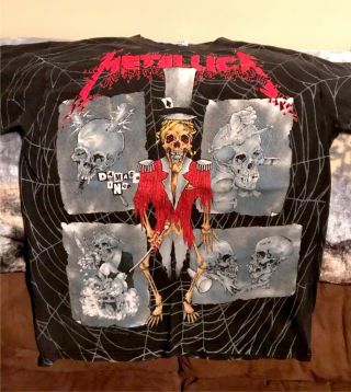 Rare Vintage Metallica Pushead T - Shirt Damage Inc Crash Course Skeleton Xl
