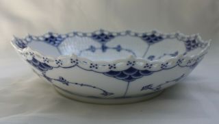 Antique Royal Copenhagen Blue Fluted Full Lace 8 - 1/4 " Bowl 1018 1st Q