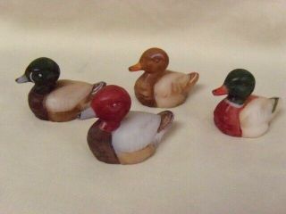 Fenton Mini Ducks Handpainted By Marilyn Wagner