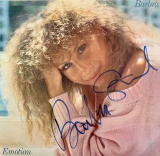 Barbra Streisand Hand Signed Autograph Lp Album - Emotion
