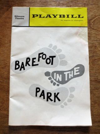 1964 Barefoot In The Park Playbill Program Biltmore Theatre Ny Robert Redford