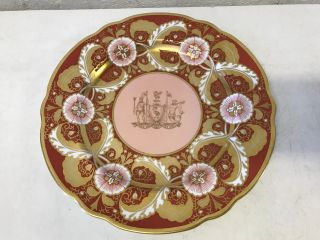 Antique Copeland Spode Porcelain Cabinet Plate W/ Liverpool Crest Coat Of Arms