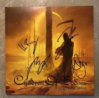 Children Of Bodom Signed Autographed I Worship Chaos Vinyl Lp Record