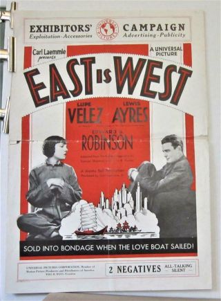1930 East Is West Pre - Code Pressbook Edward G.  Robinson Lupe Velez Lew Ayres