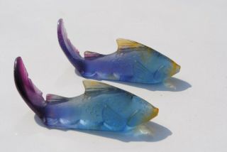 Daum France Pate De Verre (2) Koi Fish Art Glass Look