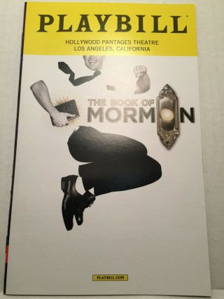 Book Of Mormon Playbill Book Theatre Los Angeles,  Ca June 2017