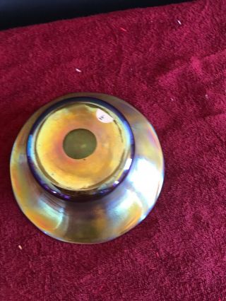 Fantastic Antique L.  C.  T Tiffany Favrile Gold Iridescent Art Glass Bowl Signed 4