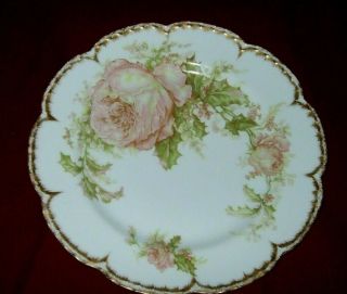 Immaculate Haviland Christmas Rose Dinner Plate - 10 Inches