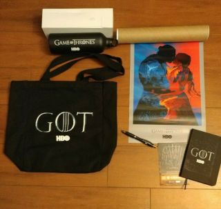 Sdcc 2019 Game Of Thrones Hall H Swag Bag With Poster,  Pen,  Water Bottle,  & Book