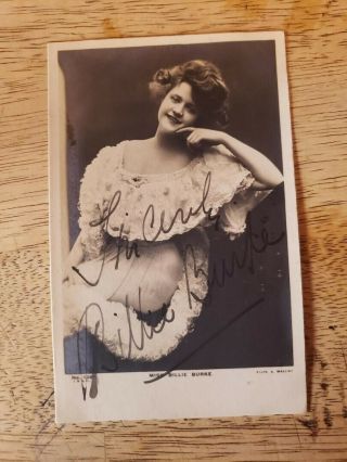 Billie Burke Signed Vintage Postcard And Bonus (d.  1970) Wizard Of Oz