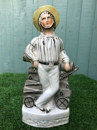 Mid 19thc Staffordshire Male Sailor Figure With A Cannon C1854