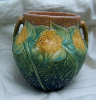 1930 Roseville Sunflower 5 1/2 Inch Vase Arts & Crafts Pottery