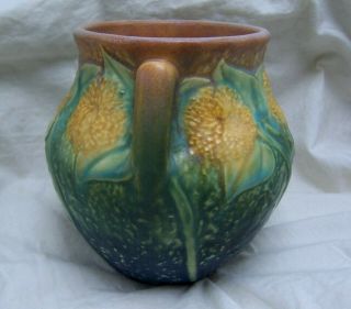 1930 Roseville Sunflower 5 1/2 Inch Vase Arts & Crafts Pottery 4