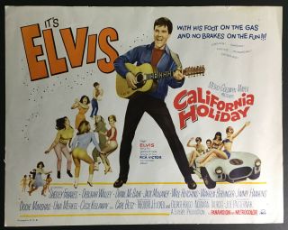 1966 Elvis Presley Lobby Card Mgm California Holiday King Of Rock Vintage Music