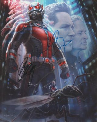 Paul Rudd Evangeline Lilly Michael Douglas Signed 8 X 10 Ant - Man Photo Autograph