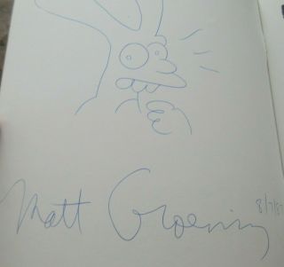 Signed Matt Groening Work Is Hell (the Simpsons,  Creator) 1986 Signed / Box 707