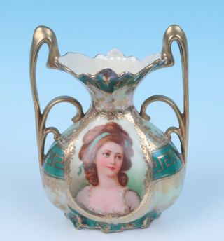 Antique Rs Prussia Countess Potocka Portrait Vase Lustre Royal Vienna Mark R.  S.
